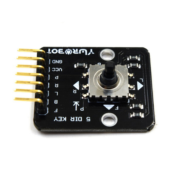 디바이스마트,MCU보드/전자키트 > 버튼/스위치/제어/RTC > 버튼/스위치/조이스틱,YwRobot,5채널 버튼 스위치 모듈 [ELB060680],아두이노, SCM, ARM,라즈베리파이 호환 / 주요 방향 : 앞, 뒤, 좌, 우, 수직 / 전압 : 3.3, 5V / 출력: 디지털 레벨 / 사이즈: 30.2 * 26mm
