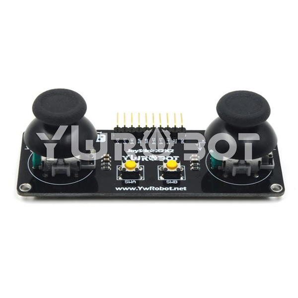 디바이스마트,MCU보드/전자키트 > 버튼/스위치/제어/RTC > 버튼/스위치/조이스틱,YwRobot,PS2 조이스틱 듀얼 로커 버튼 모듈 [ELB070682],X축과 Y축은 2개의 포텐셔미터를 출력하며, AD 변환을 통해 비틀림 각도를 읽을 수 있습니다. / 2개 버튼 / 전압: 3.3V, 5V / 사이즈: 90 * 34 * 28mm