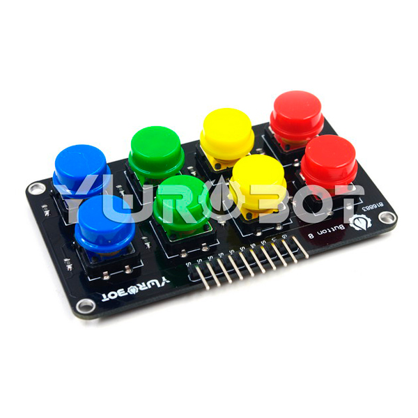 디바이스마트,MCU보드/전자키트 > 버튼/스위치/제어/RTC > 버튼/스위치/조이스틱,YwRobot,Omron 8버튼 모듈 [ELB040647],아두이노, SCM, ARM, 라즈베리파이 호환 / 색상: 레드,옐로우,그린,블루 / 전압: 3.5, 5V / 사이즈: 77*44mm