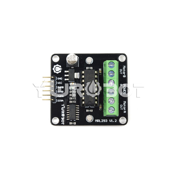 디바이스마트,MCU보드/전자키트 > 버튼/스위치/제어/RTC > 모터/모터컨트롤,YwRobot,아두이노 L293D DC 모터 드라이버 모듈 [ELB030400],아두이노 호환 / L293D 칩 / N20 DC 모터 구동에 적합 / 구동 전압: 7-12V / 사이즈: 42 * 45mm