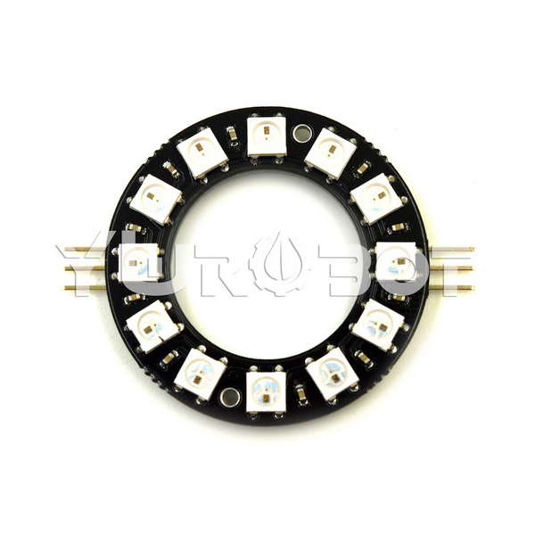 디바이스마트,MCU보드/전자키트 > 디스플레이 > LED,YwRobot,아두이노 WS2812 풀컬러 12 링 LED 모듈 [ELB050062],아두이노 호환 / 5050개의 밝은 LED, 내장된 제어 칩, 하나의 IO 포트 만 있으면 여러 LED를 제어 할 수 있음 / 전압:5V