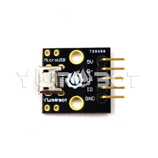 디바이스마트,MCU보드/전자키트 > 통신/네트워크 > USB관련,YwRobot,아두이노 Micro USB 핀 모듈 [ELB070216],마이크로 USB 인터페이스를 핀으로 변환하여 대상 장치에 쉽게 연결 / 사이즈 : 20 * 19 * 8mm