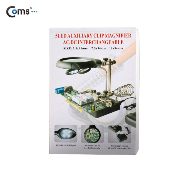 디바이스마트,수공구/전자공구/전동공구 > 전자공구 > 광학기기 > 확대경,Coms,Coms 공구-납땜 보조 작업 스탠드(확대경/집게/인두거치/LED) [BE908],5LED 보조확대경이 세밀한 작업을 가능하게 함으로써 납땜 작업시 아주 유용한 보조작업 스탠드 입니다.