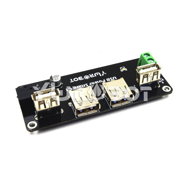 디바이스마트,MCU보드/전자키트 > 전원/신호/저장/응용 > 인터페이스/먹서,YwRobot,4채널 USB 모듈 [PWR060011],4개의 USB 포트로 변환 가능 / 입력 인터페이스 : DC2.1, 바인딩 포스트 / 입력 전압 : 5V DC / 사이즈: 86 * 35 * 18mm