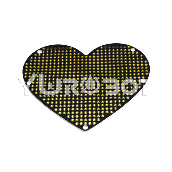 디바이스마트,커넥터/PCB > PCB기판/관련상품 > 만능기판 (양면) > 원형홀 만능기판,YwRobot,하트 양면 범용 PCB 보드 [PRT04105],양면 패드, 쓰루홀 연결 / 색상: 블랙 / 사이즈: 82*68*1.6mm