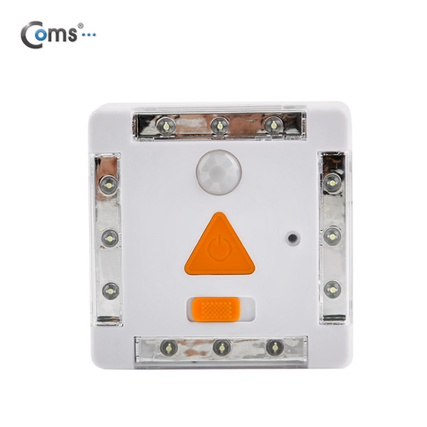Coms 램프(센서등 감지형)12LED 자석내장,White,수동/자동 점등선택스위치 AA*3 [NO229]