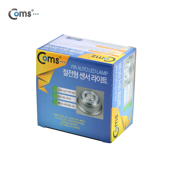 디바이스마트,LED/LCD > LED 인테리어조명 > LED 센서등/직부등,Coms,Coms 램프(센서등 감지형) 6LED 천장 설치형 흰색, AAA*4 [NO231],사이즈 : 90x90x55mm / 전원 : AAA 건전지 4개 / 색상 : 화이트(White) / 감지 센서 조도 스위치 내장 / 다양한 곳에 부착