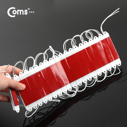 디바이스마트,LED/LCD > LED 인테리어조명 > LED 모듈,Coms,Coms LED 슬림형(모듈 세트형), 3구 백색모듈(20개),DC 12V전원 [BE251],사이즈 : 72x14x7mm / 전원 : 12V , 60mA , 0.72W / 색상 : 화이트(White) / 에폭시 몰딩, 100% 방수