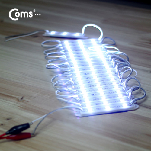 디바이스마트,LED/LCD > LED 인테리어조명 > LED 모듈,Coms,Coms LED 슬림형(모듈 세트형), 3구 백색모듈(20개),DC 12V전원 [BE251],사이즈 : 72x14x7mm / 전원 : 12V , 60mA , 0.72W / 색상 : 화이트(White) / 에폭시 몰딩, 100% 방수