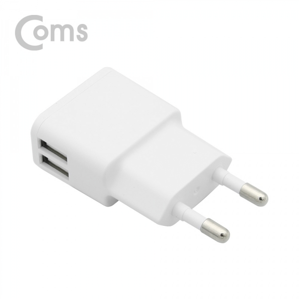 [SR2171]  Coms 가정용 충전기 5V 2A, 2Port, 화이트 (케이블 미포함)