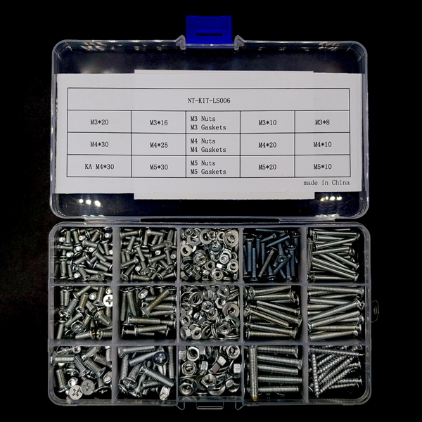 디바이스마트,RLC/수동소자 > 엔지니어 샘플키트 > 볼트/너트/기계부품 키트,NT-KIT,접시머리 십자볼트 + 너트 샘플키트 [NT-KIT-LS006],다양한 사이즈의 접시머리 십자볼트와 너트,와셔가 세트로 구성된 실속형 샘플키트 / 규격별로 10~50개 사이의 수량