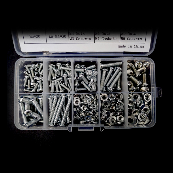 디바이스마트,RLC/수동소자 > 엔지니어 샘플키트 > 볼트/너트/기계부품 키트,NT-KIT,둥근 + 접시머리 십자볼트나사 샘플키트 [NT-KIT-LS009],다양한 사이즈의 머신스크류 & 태핑나사(1종) 너트,와셔가 세트로 구성된 실속형 샘플키트 / 규격별로 10~50개 사이의 수량