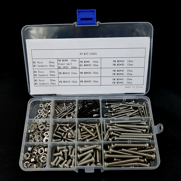 디바이스마트,RLC/수동소자 > 엔지니어 샘플키트 > 볼트/너트/기계부품 키트,NT-KIT,둥근머리 볼트 + 접시머리 나사 키트 B [NT-KIT-LS021],M3,M4,M5 / 10mm~40mm / 스테인리스 스틸 / 둥근머리 볼트와 접시머리 태핑나사(흑색)으로 구성