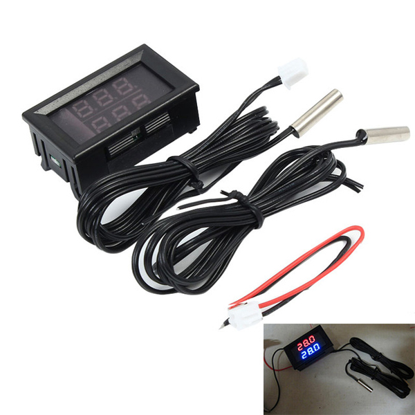 듀얼 볼트미터 온도센서 모듈 (방수 프로브 포함) [SY-LD222]