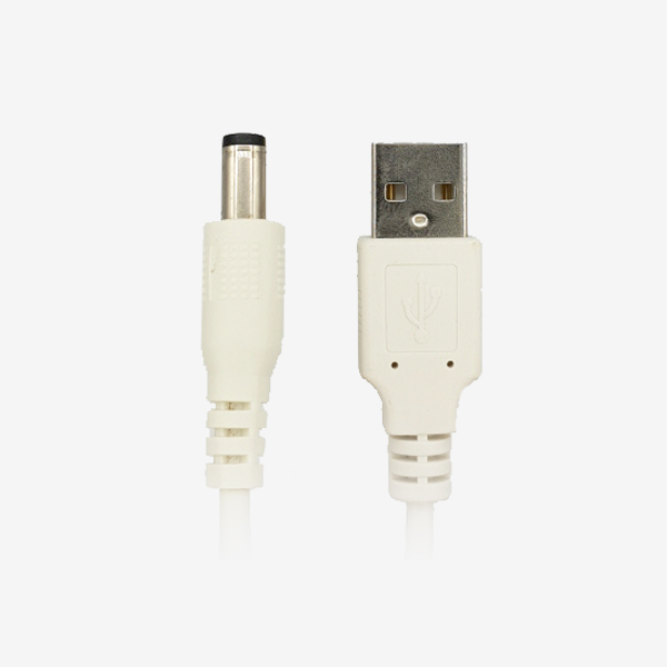 USB 전원 충전케이블 DC 5V 외경5.5 /내경2.0 [1M] [화이트][MO-CB-002]