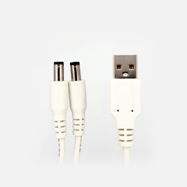 USB 아답터DC전원 분배기2채널 외경 약 5.5[1.2M] [화이트][MO-CB-042]