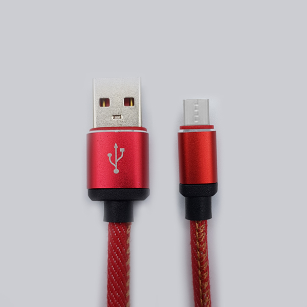 USB to micro5핀 데님 케이블 1m [레드] [MO-CAB109]