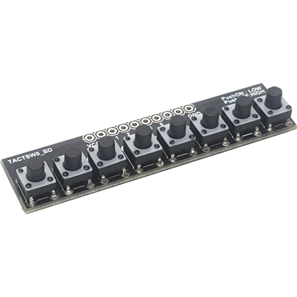 디바이스마트,MCU보드/전자키트 > 버튼/스위치/제어/RTC > 버튼/스위치/조이스틱,아이오테크놀로지,TACT SW 8채널 입력테스트용 보드 [IOT-BB-TACTSW],8채널 택트스위치 모듈 / 사이즈:15mmX60mm