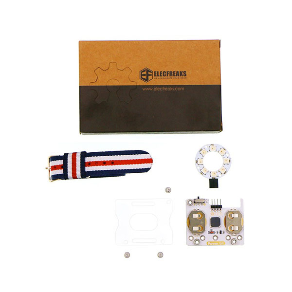 디바이스마트,오픈소스/코딩교육 > Micro:Bit > 마이크로비트 교육용키트,ELECFREAKS,마이크로비트 시계 제작 키트 Power:bit watch kit (without micro:bit board) [EF08191],마이크로 : 비트 워치 키트는 전원을 기반으로하는 웨어러블 장치 세트 / 간단한 조립을 하면 마이크로 비트 시계를 DIY할 수 있음/ 마이크로비트 보드 미포함