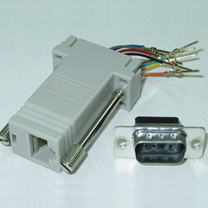 조합 커넥터 (RJ45 F/DB9 M) - 콘솔 단자 연결 [K0758]