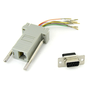 조합 커넥터 (RJ45 F/DB9 F) - 콘솔 단자 연결 [K0757]