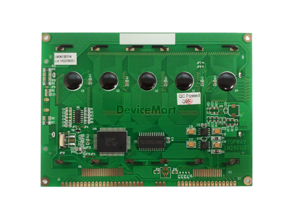 디바이스마트,LED/LCD > LCD 캐릭터/그래픽 > 그래픽 LCD,TOPWAY,LM240128TFW-D (19),GRAPHIC LCD, Format Size(inch) : 240*128, Outline : 144.0*104.0, Viewing area : 114.0*64.0, LED B/L, blue and white, T6963C
