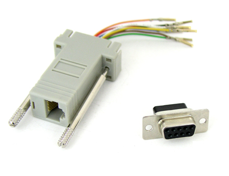 디바이스마트,,Coms,조합 커넥터 (RJ45 F/DB9 F) - 콘솔 단자 연결 [K0757],RJ45 / DSUB 2열 9핀 Female 타입 구성