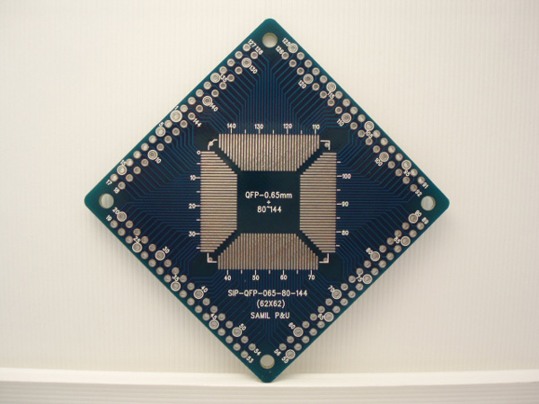 디바이스마트,커넥터/PCB > PCB기판/관련상품 > IC 변환기판 > QFP,(주)삼일피엔유,QFP-0.65-80-144,Type : QFP, Pitch : 0.65mm, Pin : 80~144, Holl : 2.54mm, Size : 62*62