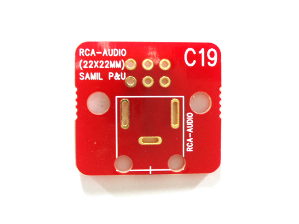 디바이스마트,커넥터/PCB > PCB기판/관련상품 > 특수기판 > 커넥터용 PCB,(주)삼일피엔유,[C19-P] RCA-AUDIO,Type : RCA-AUDIO ,Size : 22*22 ,재 질 : FR-4 ,마무리 : 금도금     