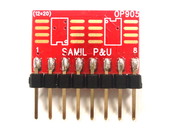 디바이스마트,커넥터/PCB > PCB기판/관련상품 > IC 변환기판 > OP AMP,(주)삼일피엔유,[OP905] Dule Op-Amp SIL Adapter,재 질 : FR-4 laminate, 1oz. Copper ,PCB크기 : 12*20 ,두 께 : t=0.8mm ,마 무 리 : 금도금 ,관련자료 : AD8620BR, AD8610