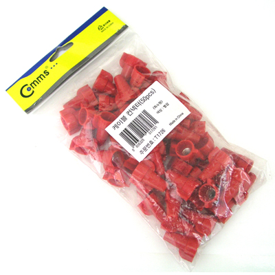 디바이스마트,,Coms,케이블 컨넥터 [T1726],날개형, 총 100개, 빨강색, 전선의 접속시 사용