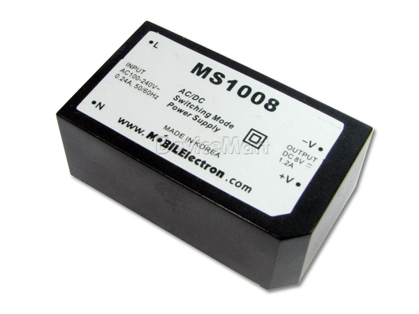디바이스마트,전원/파워/배터리 > SMPS > On-Board 타입 > 1채널 (Single),MOBIL Electron,MS1008,On board 타입 1채널 4.8W SMPS / 출력전압 : 8V / 출력전류 : 0.6A / 입력전압 : AC 85~265V / 변환효율 : 78% / MOBIL Electron