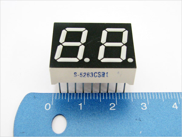 디바이스마트,LED/LCD > FND/도트매트릭스 > FND(세그먼트LED) > FND,Any Vendor,5263CSR1,배열 : 2자리 / 사이즈 : 25x19mm / 색상 : 레드(Red) / Cathode타입