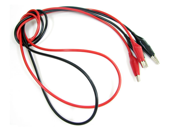 파워서플라이용 파워코드 1M(악어클립+악어클립) 검정,빨간색 SET