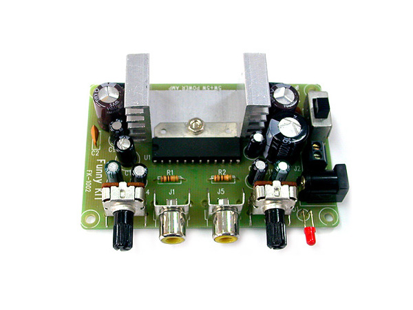 디바이스마트,MCU보드/전자키트 > 음악/앰프/녹음 > 앰프/증폭,FunnyKIT,5+5W 스테레오 엠프(FK1002),본 키트는 스테레오 POWER 엠프 IC KIA6283K를 사용하여 구성한 엠프 키트입니다