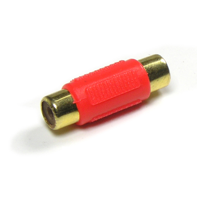 디바이스마트,케이블/전선 > 영상/음향 케이블 > 스테레오/RCA 케이블,Coms,RCA 연장 젠더 빨간색 - F/F 타입 [G0385],RCA 연장 젠더 / FEMALE - FEMALE / Red