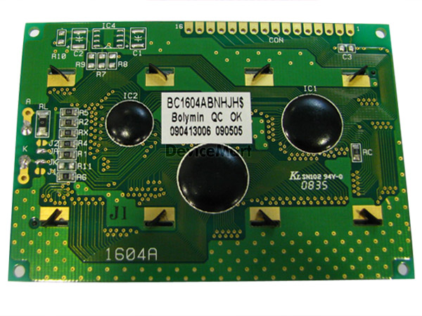 디바이스마트,LED/LCD > LCD 캐릭터/그래픽 > 캐릭터 LCD,BOLYMIN,BC1604ABNHJH-D (1),CHARACTER LCD, Format Size(inch) : 16*4, Outline : 87.0*60.0, Viewing area : 61.8*25.2, LED B/L, blue and white