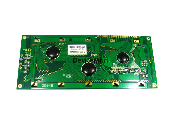 디바이스마트,LED/LCD > LCD 캐릭터/그래픽 > 캐릭터 LCD,BOLYMIN,BC2004BYPLEB-D (5),CHARACTER LCD, Format Size(inch) : 20*4, Outline : 146.0*62.5, Viewing area : 123.5*43.0, LED B/L, yellow-green, big size