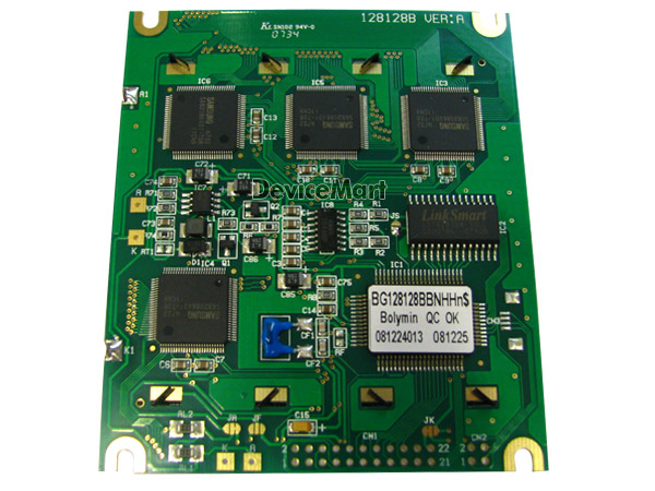 디바이스마트,LED/LCD > LCD 캐릭터/그래픽 > 그래픽 LCD,BOLYMIN,BG128128BBNHHn-D (10),GRAPHIC LCD, Format Size(inch) : 128*128, Outline : 85.0*110.00, Viewing area : 62.0*62.0, LED B/L, blue and white, T6963C