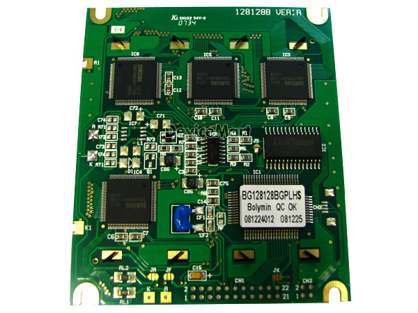 디바이스마트,LED/LCD > LCD 캐릭터/그래픽 > 그래픽 LCD,BOLYMIN,BG128128BGPLH-D (11),GRAPHIC LCD, Format Size(inch) : 128*128, Outline : 85.0*110.00, Viewing area : 62.0*62.0, LED B/L, yellow-green, T6963C 