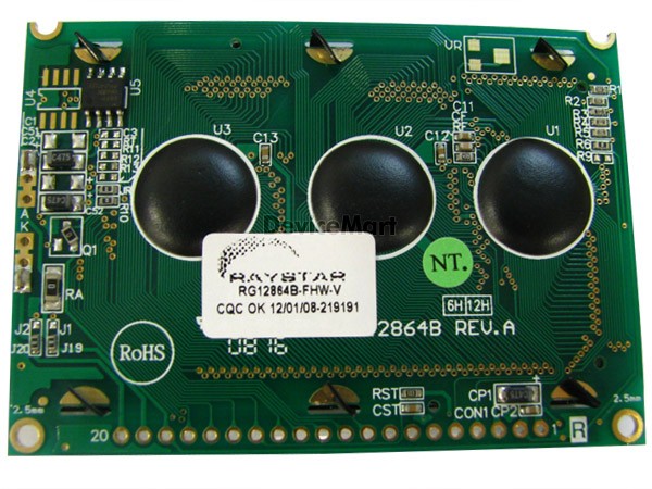 디바이스마트,LED/LCD > LCD 캐릭터/그래픽 > 그래픽 LCD,RAYSTAR,RG12864B-FHW-V-D (40),GRAPHIC LCD, Format Size(inch) : 128*64 , Outline : 75.0*52.7 , Viewing area : 60.0*32.6 , LED B/L, white and dark-blue