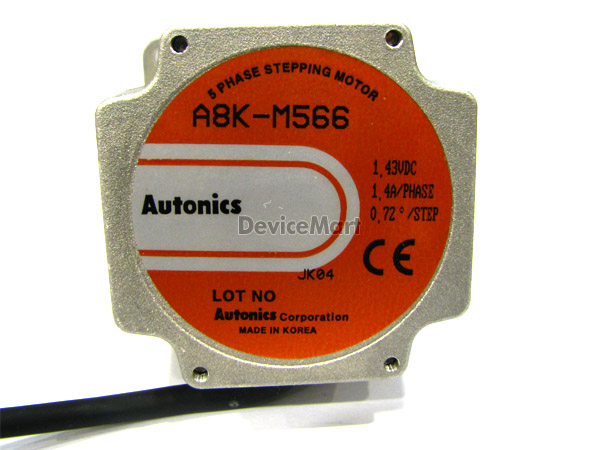 디바이스마트,기계/제어/로봇/모터 > 모터류 > 스텝모터 > 5상 스텝모터,(주)오토닉스,5상 스텝모터 (A8K-M566),오토닉스 5상 60각 스테핑모터.정격전류: 1.4A, 토크: 8.3[KGF · CM] 형식:편축