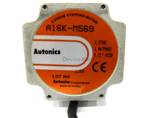 디바이스마트,기계/제어/로봇/모터 > 모터류 > 스텝모터 > 5상 스텝모터,(주)오토닉스,5상 스텝모터 (A16K-M569),오토닉스 5상 60각 스테핑모터. 정격전류: 1.4A, 토크: 16.6[KGF · CM] 형식:편축