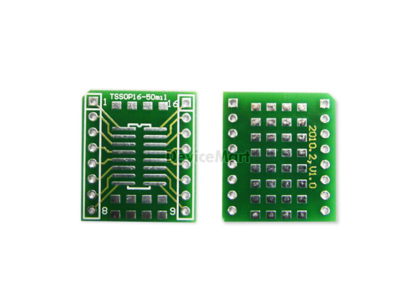 디바이스마트,커넥터/PCB > PCB기판/관련상품 > IC 변환기판 > TSSOP 변환기판,한영시스템,[HY] TSSOP16-50mil,Type : TSSOP , Pitch : 1.27mm (50mil) , Pin : 16 , Hole : 2.54mm , Size : 19.05*21.59