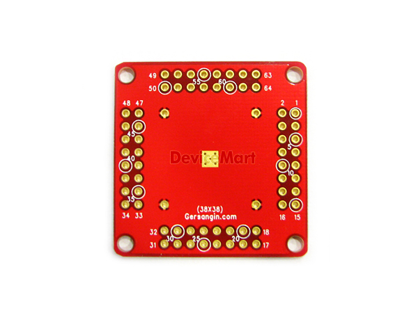 디바이스마트,커넥터/PCB > PCB기판/관련상품 > IC 변환기판 > QFN/MLF/MLP 변환기판,거상인,[F224] MLF 64 - 0.8mm 변환기판,Type : MLF,QFN,QFP,ATmega , Pitch : 0.8mm  , Pin : 64 , Hole : 2.54mm , Size : 38*38 , METERIAL : FR-4, ALL GOLD 
