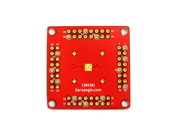 디바이스마트,커넥터/PCB > PCB기판/관련상품 > IC 변환기판 > QFN/MLF/MLP 변환기판,거상인,[F235] MLF 64 - 0.5mm 변환기판,Type : MLF,QFN,QFP,ATmega , Pitch : 0.5mm  , Pin : 64 , Hole : 2.54mm , Size : 38*38 , METERIAL : FR-4, ALL GOLD 