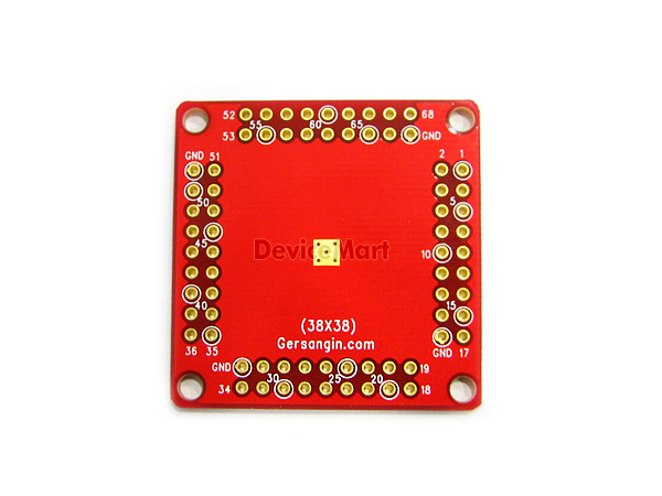 디바이스마트,커넥터/PCB > PCB기판/관련상품 > IC 변환기판 > QFN/MLF/MLP 변환기판,거상인,[F236] MLF 68 - 0.5mm 변환기판,Type : MLF,QFN,QFP , Pitch : 0.5mm  , Pin : 68 , Hole : 2.54mm , Size : 38*38 , METERIAL : FR-4, ALL GOLD 