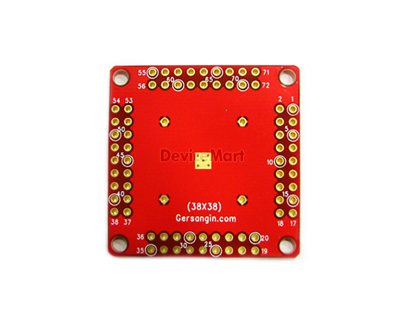 디바이스마트,커넥터/PCB > PCB기판/관련상품 > IC 변환기판 > QFN/MLF/MLP 변환기판,거상인,[F237] MLF 72 - 0.5mm 변환기판,Type : MLF,QFN,QFP , Pitch : 0.5mm  , Pin : 72 , Hole : 2.54mm , Size : 38*38 , METERIAL : FR-4, ALL GOLD 