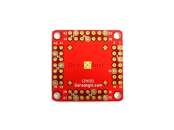 디바이스마트,커넥터/PCB > PCB기판/관련상품 > IC 변환기판 > QFN/MLF/MLP 변환기판,거상인,[F233] MLF 56 - 0.5mm 변환기판,Type : MLF,QFN,QFP , Pitch : 0.5mm , Pin : 56 , Hole : 2.54mm , Size : 31*31 , METERIAL : FR-4, ALL GOLD 