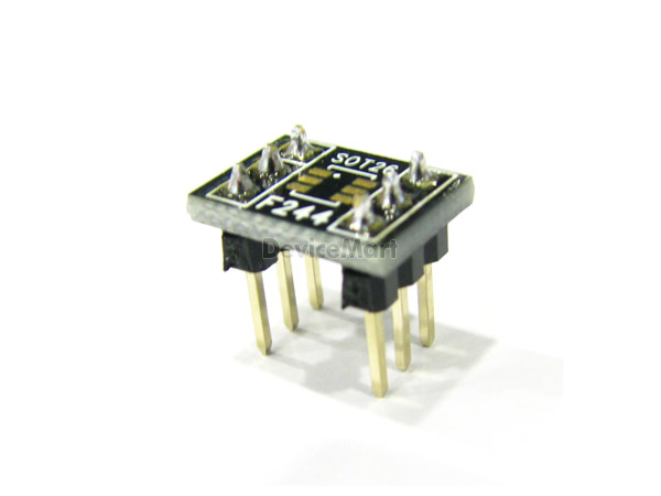 디바이스마트,커넥터/PCB > PCB기판/관련상품 > IC 변환기판 > SOT 변환기판,거상인,[FA 244] SOT26 - 0.965 변환기판 – 완제품,SOT-26 타입의 변환기판 , 핀헤더 납땜으로 인하여 시간절약이 가능한 제품 , 브레드보드에 이용하기 편리함● Type : SOT 26● Pitch : 0.965 mm ● Pin : 6● Hole : 2.54mm ● Size : 11.5 * 8.5● METERIAL : FR-4 ● ALL GOLD